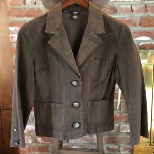 Guess plaid brown blazer jacket